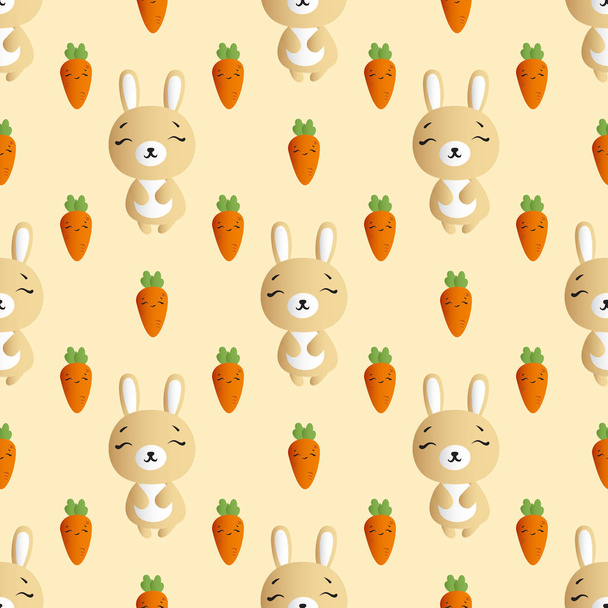 coniglio e carota su sfondo beige
  - Vettoriali, immagini
