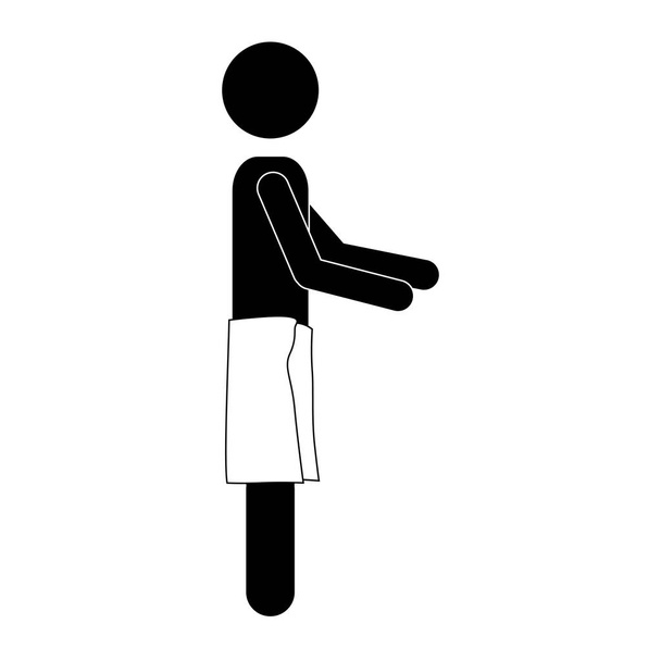 hombre en la imagen icono de la toalla
 - Vector, imagen