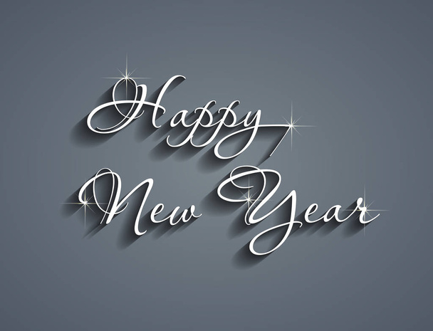 Happy new year elegant text design - Vector, imagen