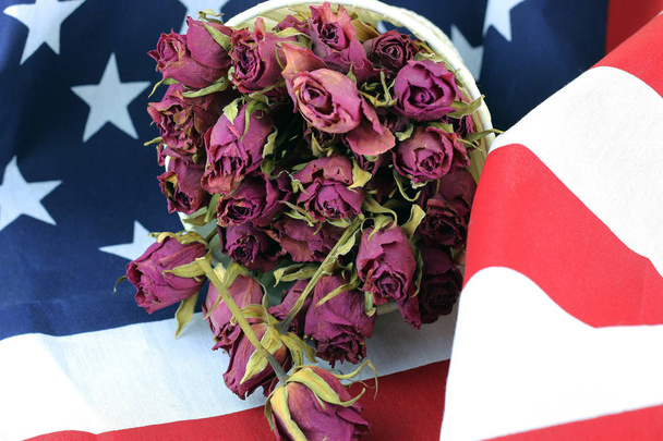 Bandeira dos EUA rosa flor
 - Foto, Imagem