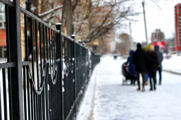 groep straat lopen winter - Foto, afbeelding