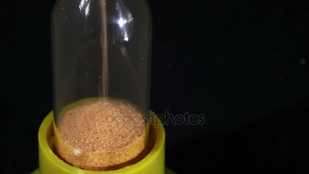 Hourglass on a Black Background, the Sand Falls Inside - Filmmaterial, Video