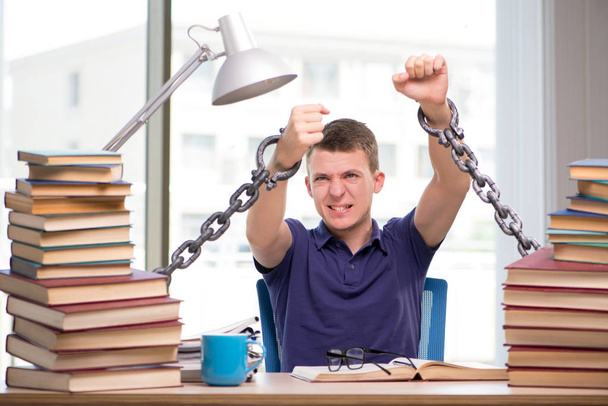 Young student forced to study tied - Photo, Image