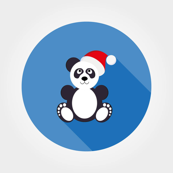 Panda in Santa hat - Vector, Image