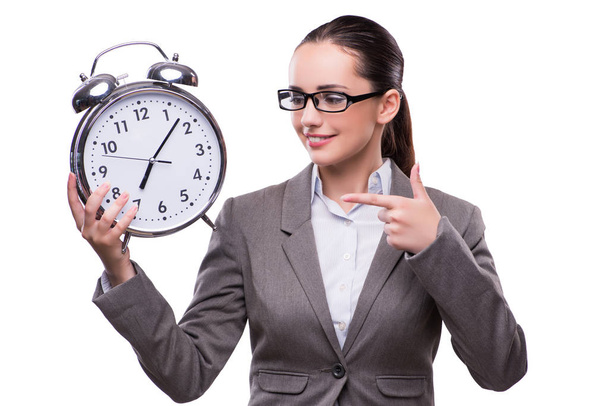 Femme d'affaires avec horloge dans le concept d'entreprise
 - Photo, image
