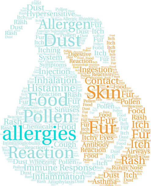 alergias nuvem de palavras
 - Vetor, Imagem