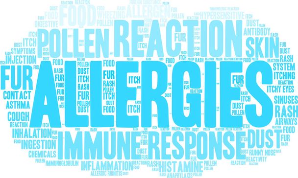 アレルギーの単語の雲 - ベクター画像