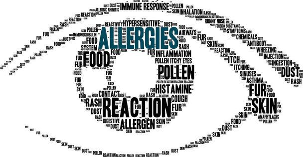 Allergien Wortwolke - Vektor, Bild