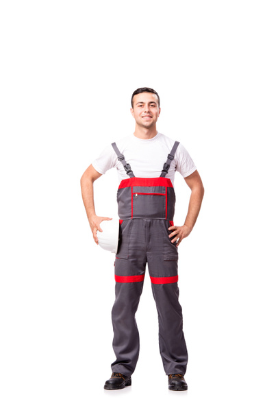 Man in coveralls isolated on white - Fotografie, Obrázek