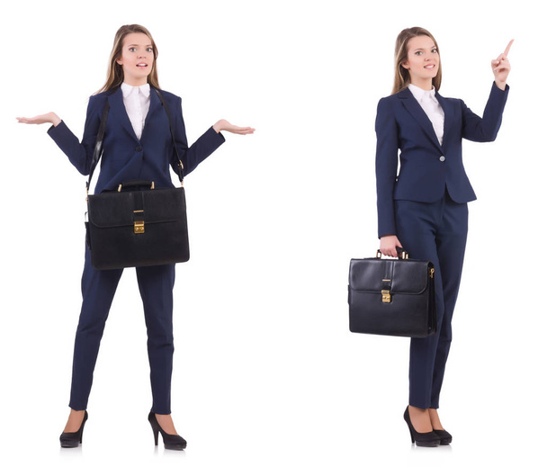 Geschäftsfrau im Anzug isoliert auf Weiß - Foto, Bild