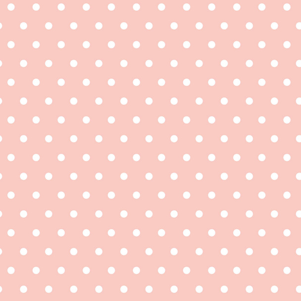 White polka dots on a pink background. Seamless pattern - Vektori, kuva