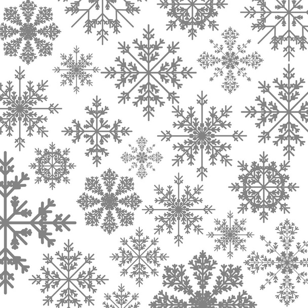pattern monochrome with ice crystals - Vector, Image