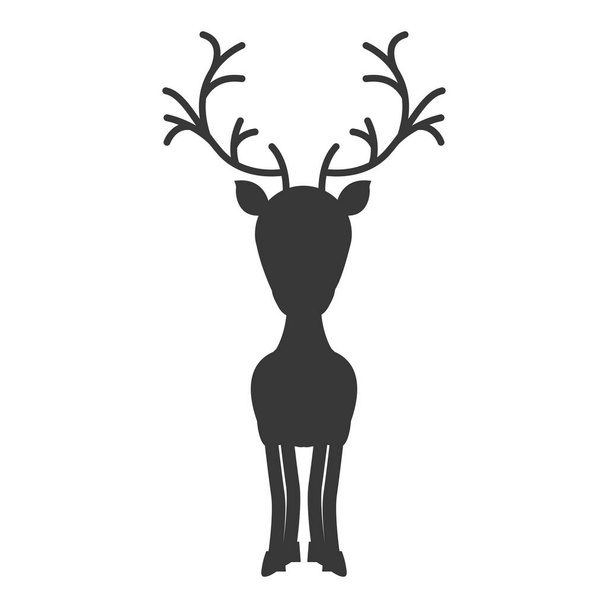 silhouette monochrome avec renne debout
 - Vecteur, image