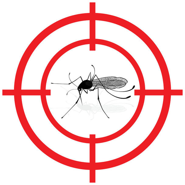 Сигналізація, комарі з комарами мішені сигнальний вектор Гнат Міра. Ідеально підходить для інформаційної та інституційної санітарії та супутніх послуг
. - Вектор, зображення