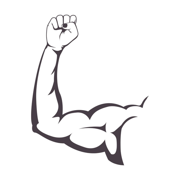 braço muscular silhueta com um punho apertado
 - Vetor, Imagem