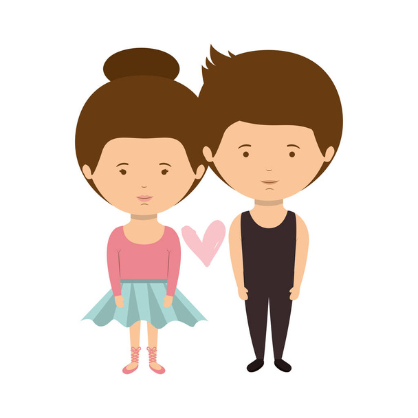 couple dressed ballet costume in love - Vector, Image
