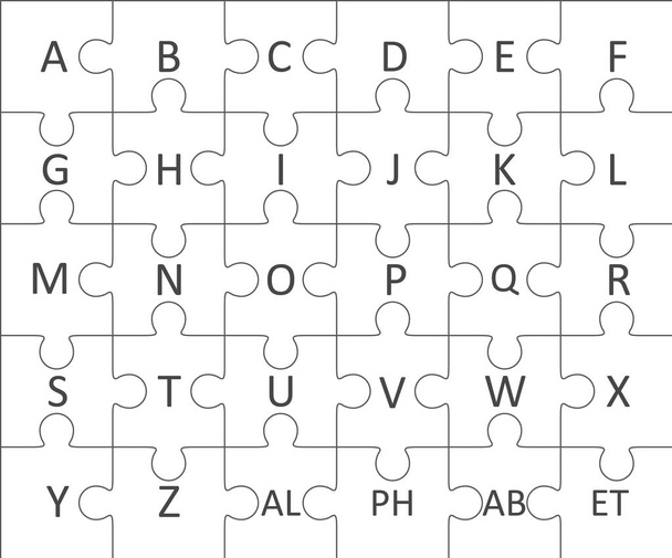 Alphabet puzzle. Vector. - ベクター画像