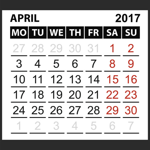 Weekly Calendarロイヤルティフリーのストックベクター