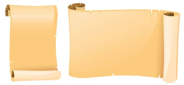 İki eski Parşömen kağıtları Tasarla - Vektör, Görsel