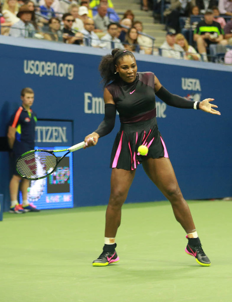 Grand Slam champion Serena Williams in action during her first round match at US Open 2016  - Zdjęcie, obraz