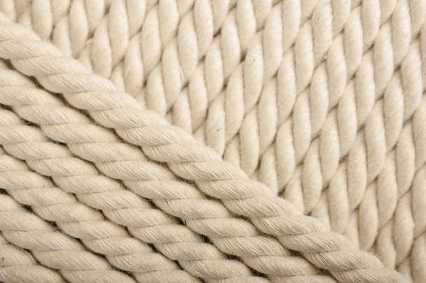 White coiled rope - Foto, Bild