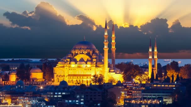 Piękny Meczet Sulejmana w Istanbul, Turcja - Materiał filmowy, wideo
