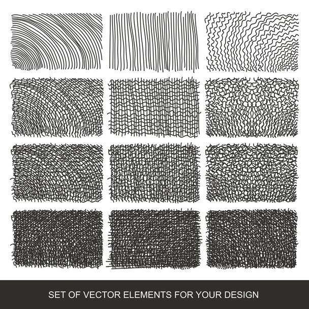 Definir pincéis de textura gradiente de desenho. Desenho abstrato desenhado à mão
 - Vetor, Imagem