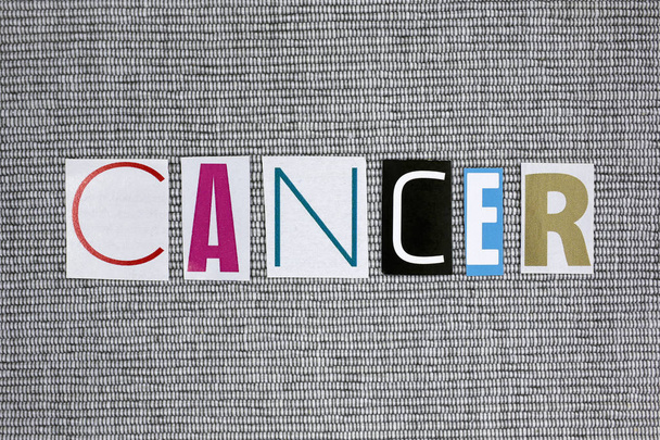 cancer word on grey background - Foto, imagen