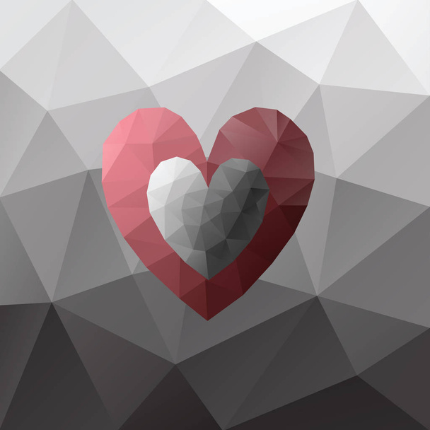 Low poly heart - Vector, Image