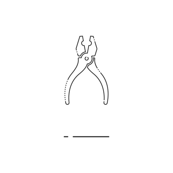 Krimpelö fogó vékony vonal ikonra. MBE minimalizmus stílusát - Vektor, kép