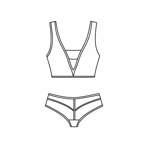  Vector underwear background. Lingerie. Bras and panties.  Sexy  - Vector, imagen