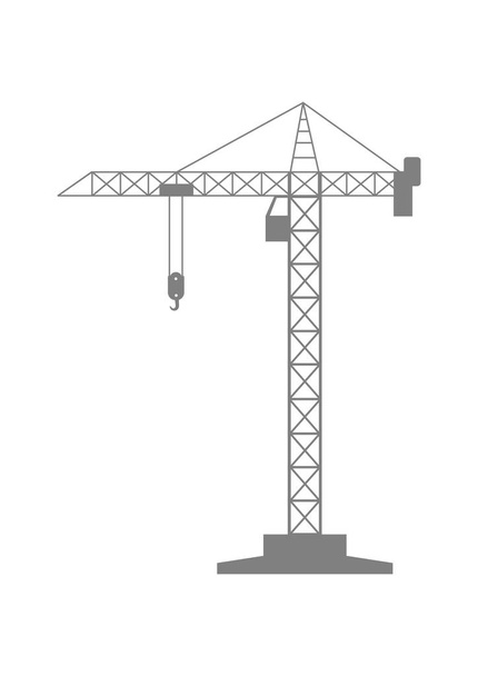 Szürke torony daru ikon fehér háttér - Vektor, kép