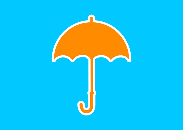 şemsiye vektör simgesi mavi zemin üzerine - Vektör, Görsel