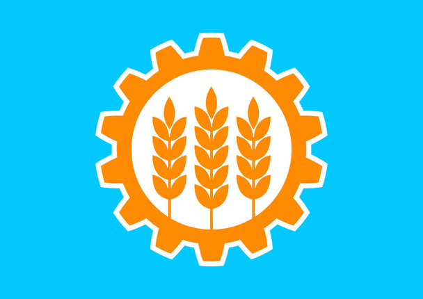 Icono de vector industrial sobre fondo azul
 - Vector, Imagen