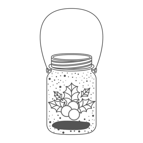 Mason jar of christmas season design - Vector, Image