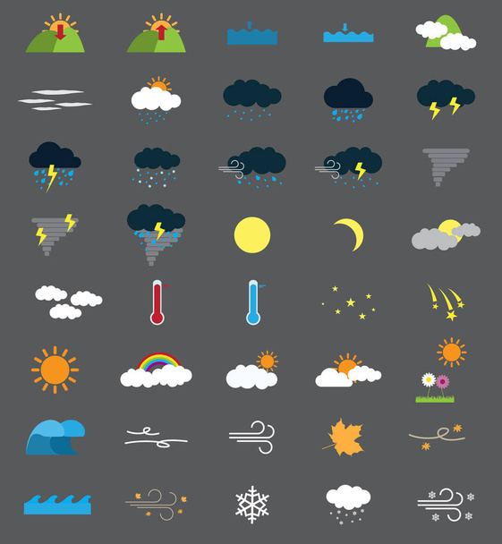 weather flat icons - Вектор, зображення