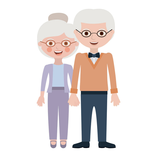 祖父母漫画デザインのカップル - ベクター画像