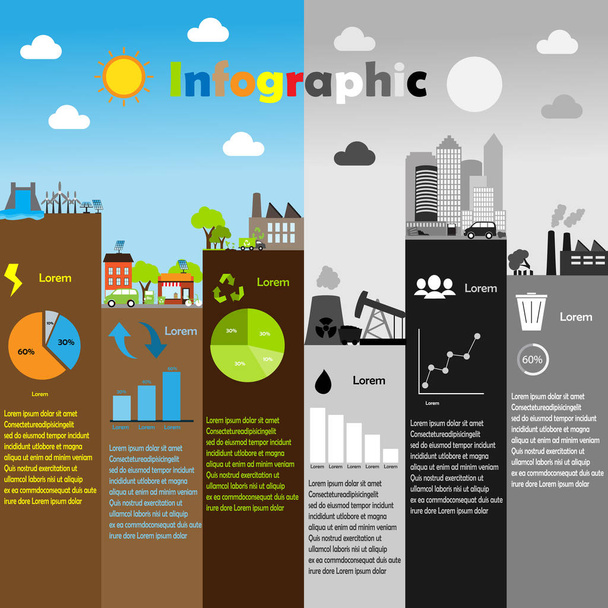 Umwelt grüne Infografik Hintergrund  - Vektor, Bild