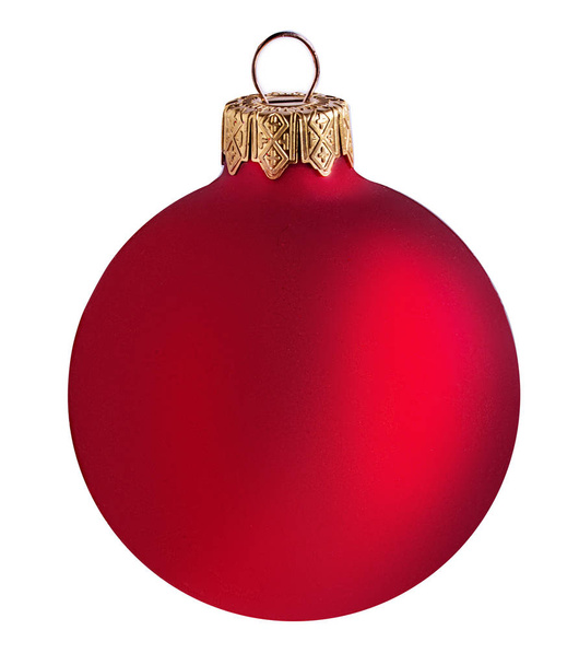 Bola roja de Navidad, aislada en blanco
  - Foto, imagen