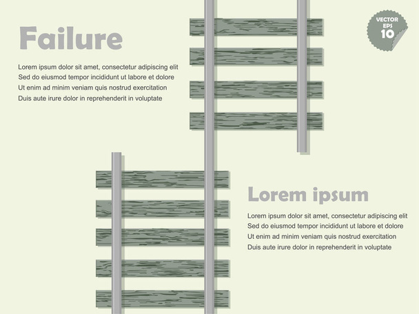infographic mistake and failure concept, mistake railway - Vecteur, image