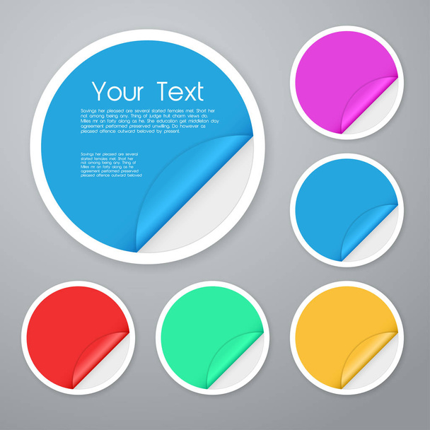 Circle sticky banners - Vector, Image