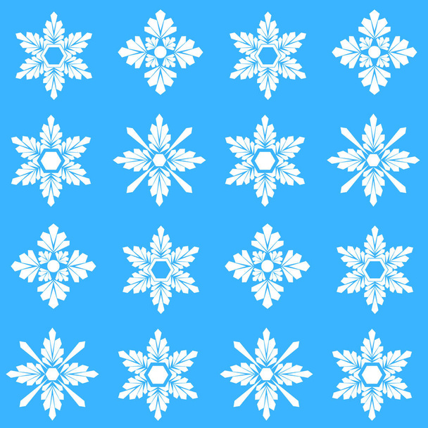 Patrón de Navidad con copos de nieve - Vector, Imagen