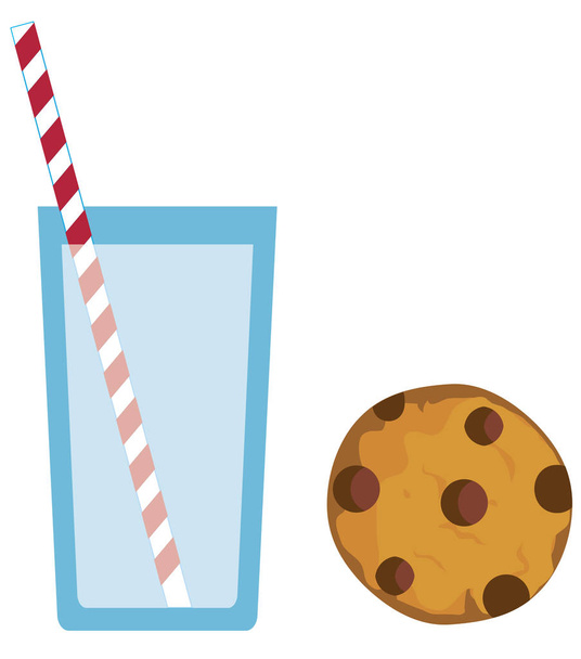 mléko a soubory cookie - Vektor, obrázek