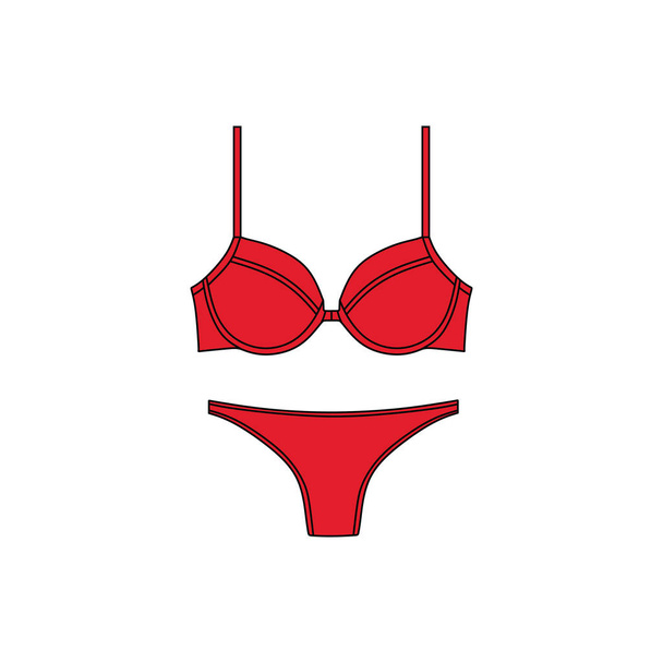  drawn vector. Lingerie. underwear. panties. bra. bustiers. - Vector, Imagen