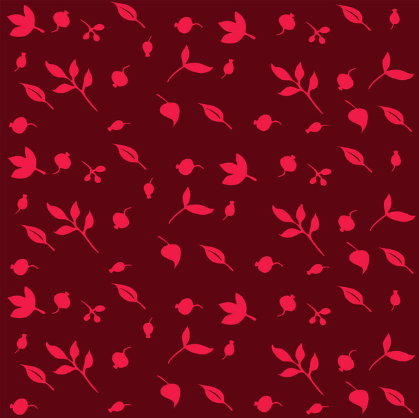 berries. leaves. print with floral motifs.  - Vecteur, image
