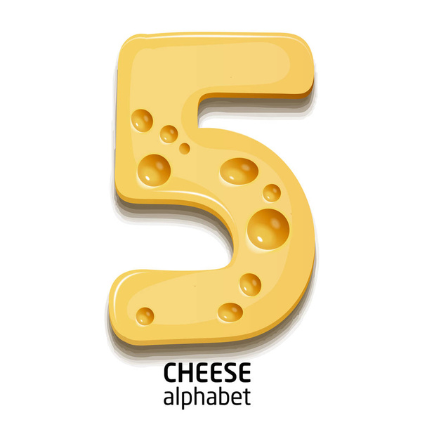 Cheese alphabet element number - Вектор, зображення