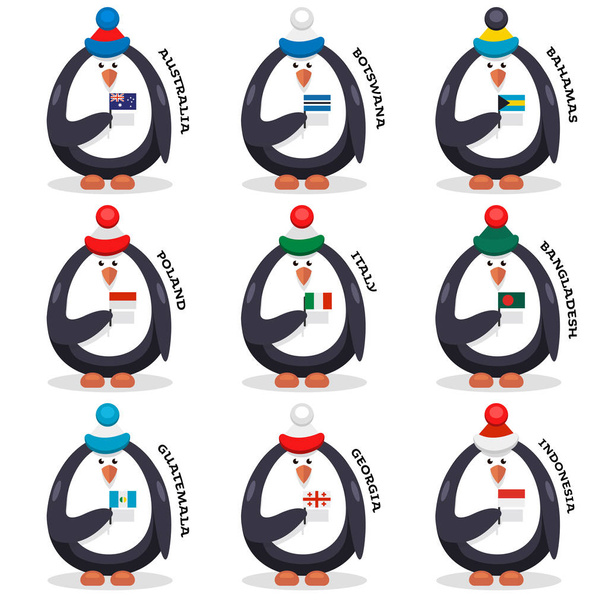 coleção fãs pinguins fãs patriotas do país
 - Vetor, Imagem
