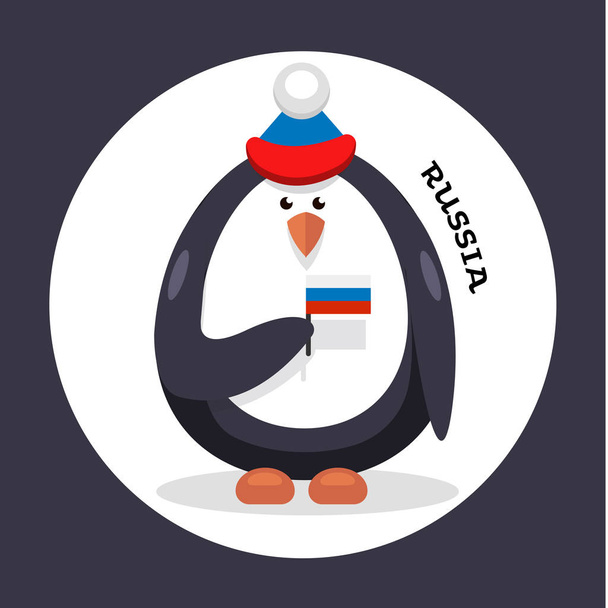 penguin cheerleader patriot of the country - Vetor, Imagem