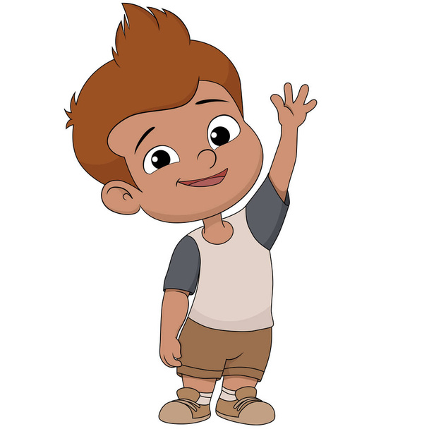 cute kid welcome.vector and illustration. - Διάνυσμα, εικόνα