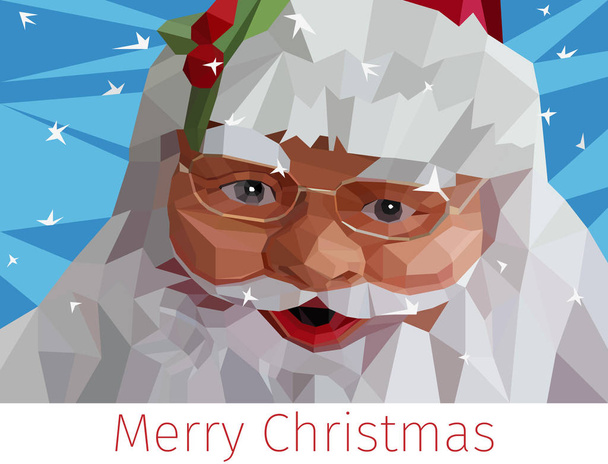 Santa Claus χαμηλή poly εικονογράφηση - Διάνυσμα, εικόνα